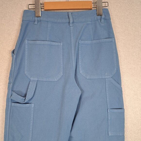 Wilfred Free Women's Size 2 Blue Straight Wide Leg Modern Utility Cargo Pants - Picture 6 of 10